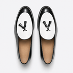 Mocassin Glands Noir Et Blanc Sans Lacets