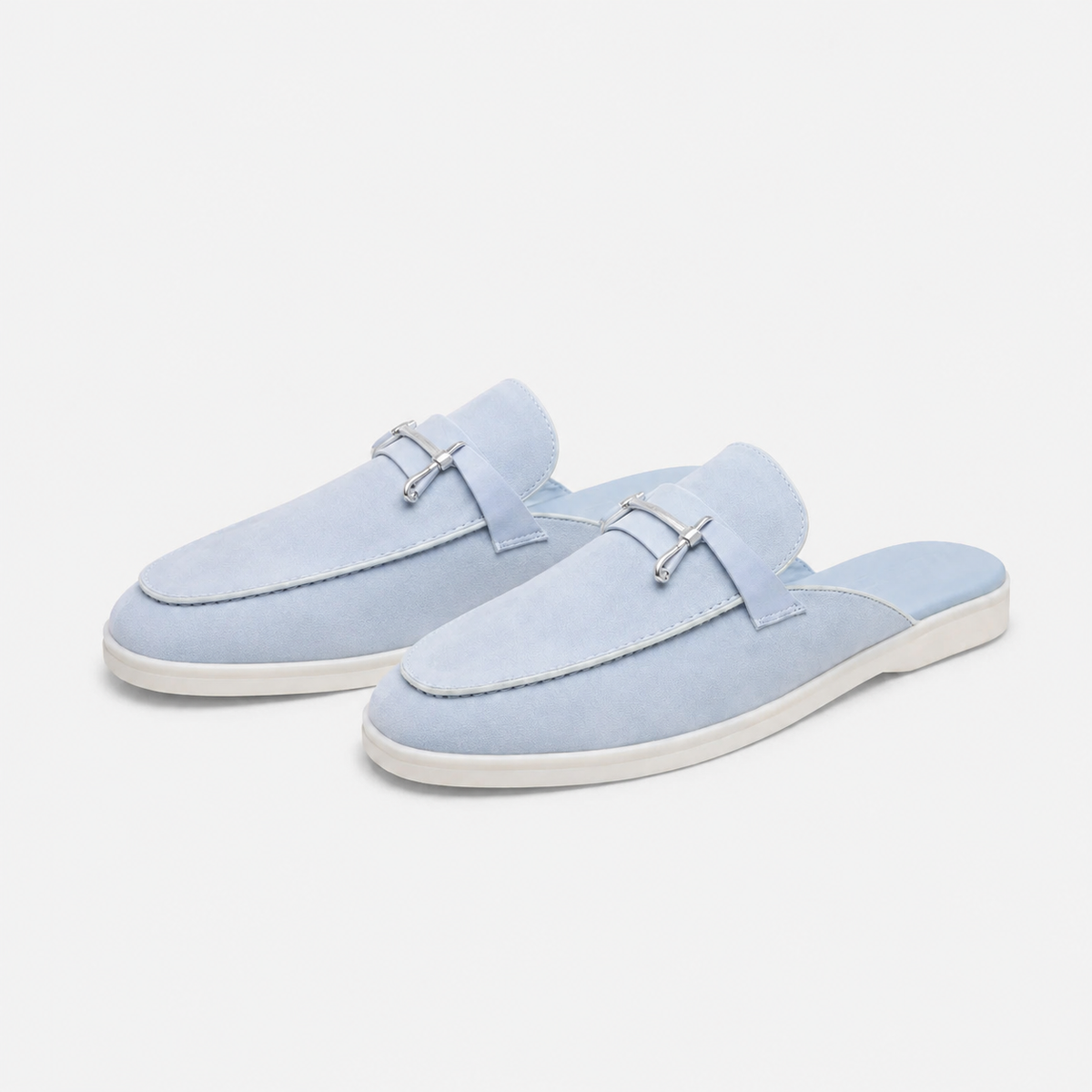 Mocassin Daim Bleu Clair