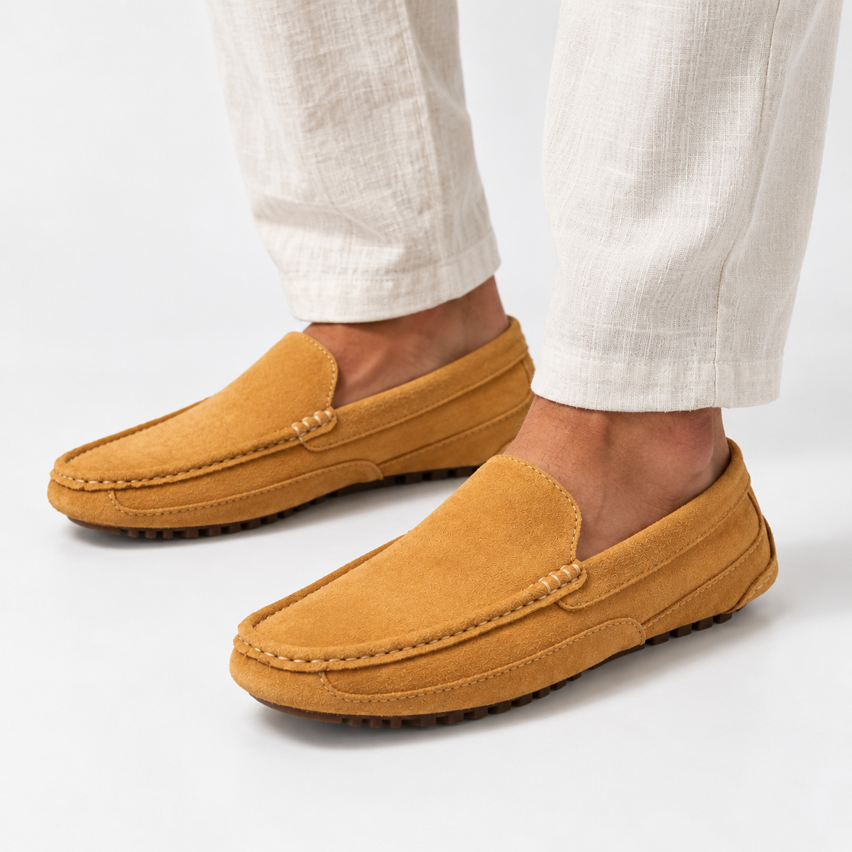 Chaussures Cuir Marron Homme Mocassins Suédé