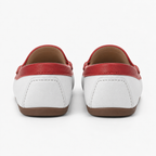 Mocassin Rouge Et Blanc Sans Lacets