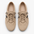 Chaussures homme à lacets beige et noir à bandes latérales