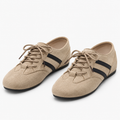 Chaussures homme à lacets beige et noir à bandes latérales