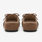 Mules homme marron à lacets, talon ouvert