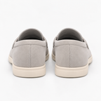 Mocassin Daim Homme En Cuir Suédé Gris Clair