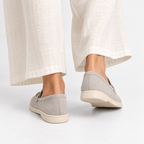 Mocassin Daim Homme En Cuir Suédé Gris Clair
