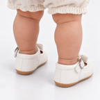Chaussures Mary Jane blanches bébé fille à bords festonnés