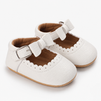Chaussures Mary Jane blanches bébé fille à bords festonnés