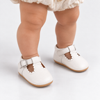 babies blanches en simili-cuir pour bébé fille