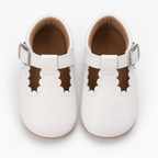 babies blanches en simili-cuir pour bébé fille