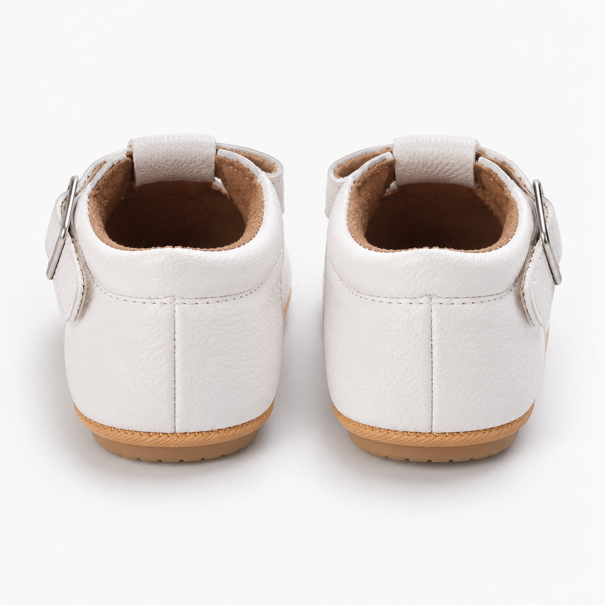 babies blanches en simili-cuir pour bébé fille