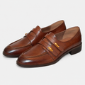 Mocassin PU Marron Sans Lacets