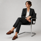 Mocassin PU Marron Sans Lacets