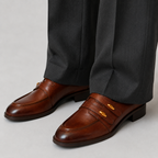 Mocassin PU Marron Sans Lacets
