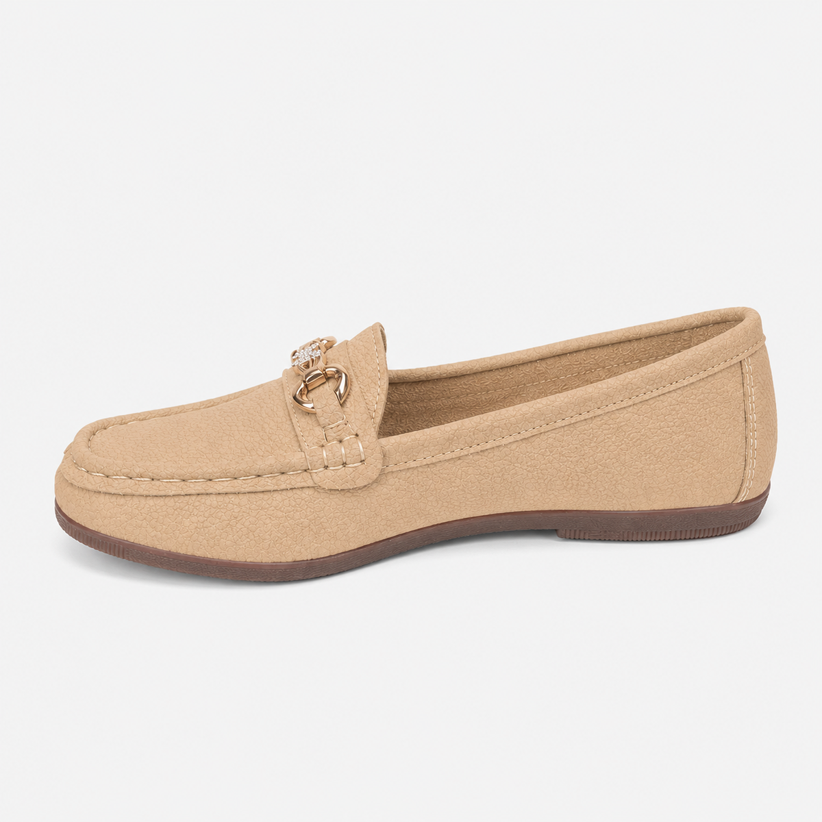 Mocassin Beige À Enfiler