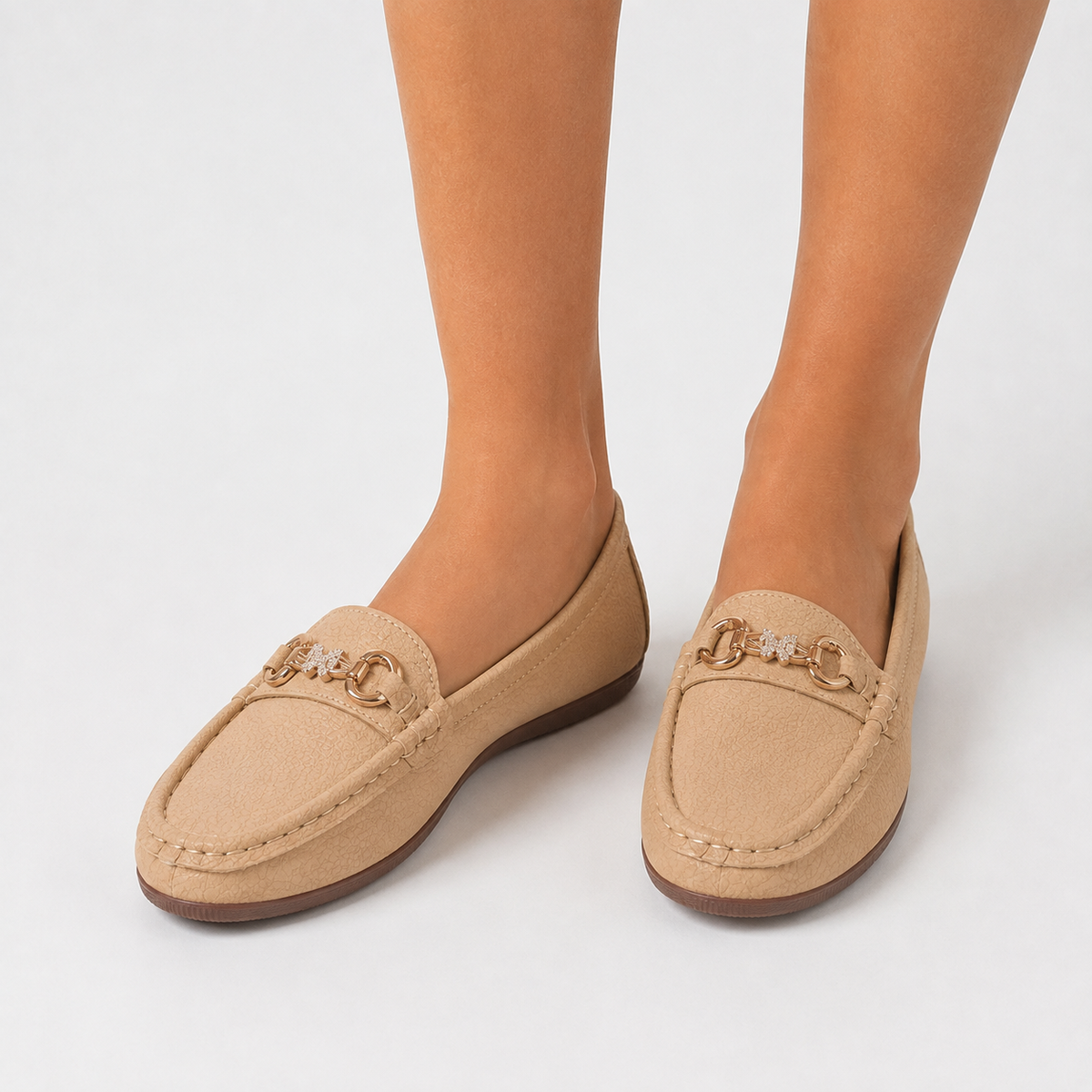 Mocassin Beige À Enfiler