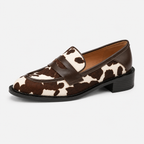 Mocassin Cuir Véritable Motif Vache