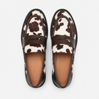 Mocassin Cuir Véritable Motif Vache