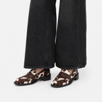 Mocassin Cuir Véritable Motif Vache