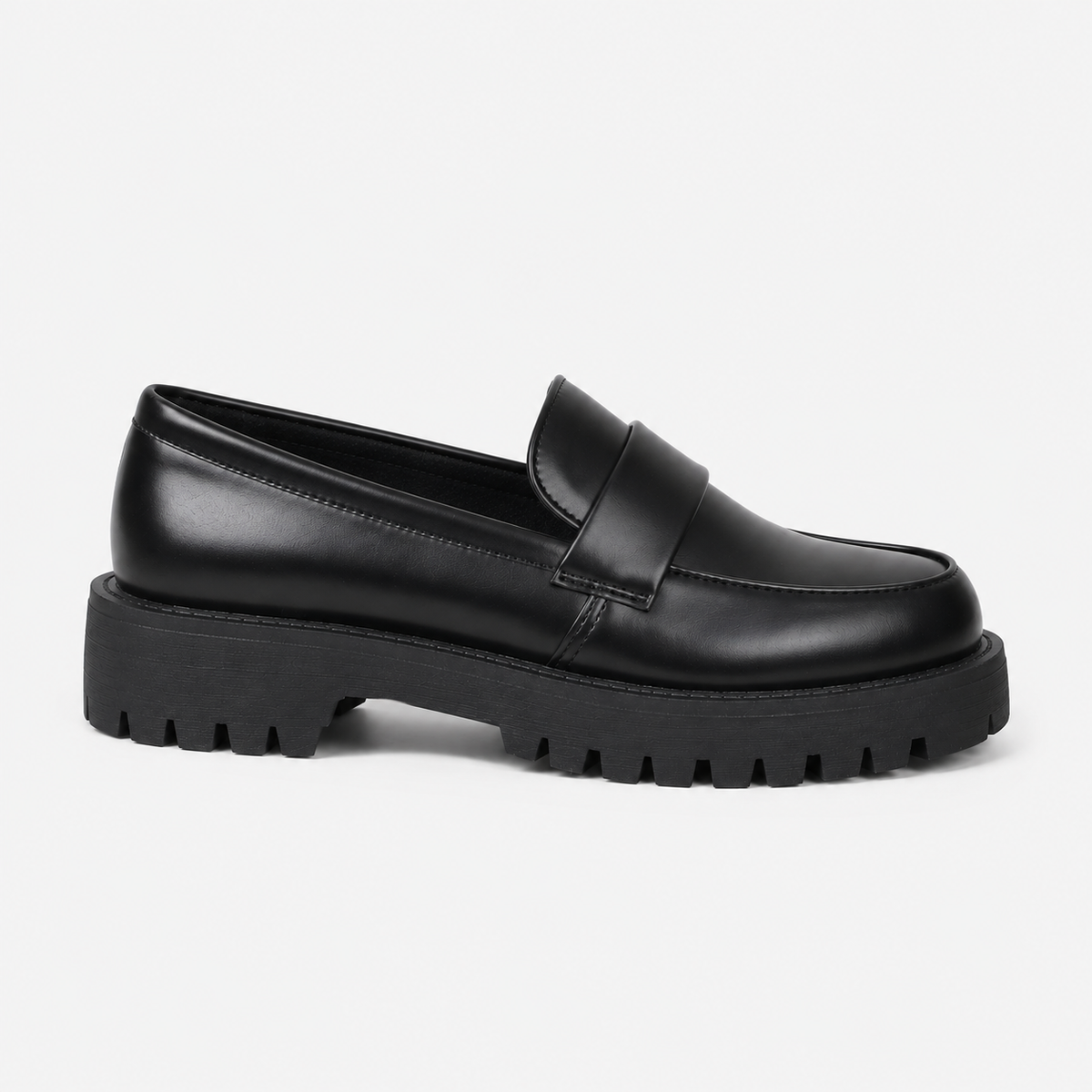 Mocassin Plateforme Femme Noir À Enfiler