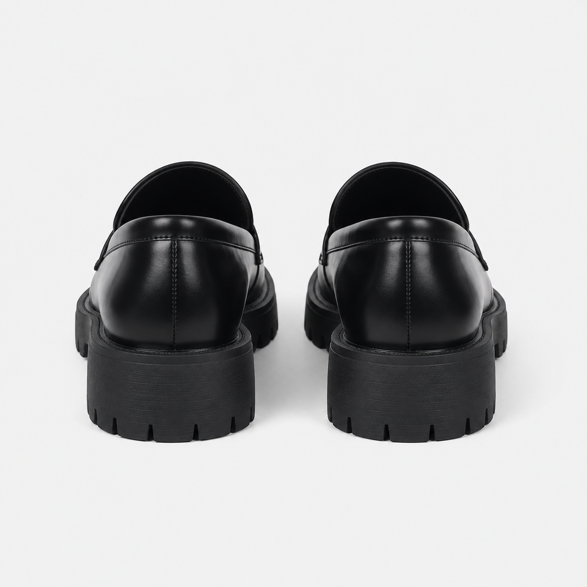 Mocassin Plateforme Femme Noir À Enfiler