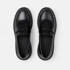 Mocassin Plateforme Femme Noir À Enfiler