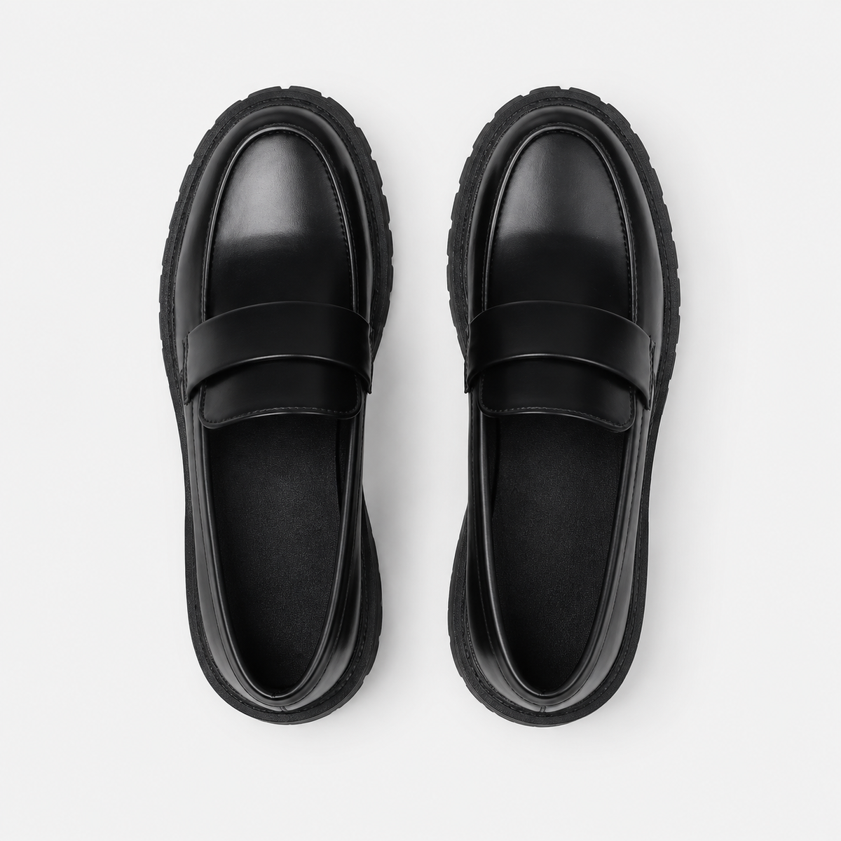 Mocassin Plateforme Femme Noir À Enfiler