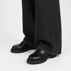 Mocassin Plateforme Femme Noir À Enfiler
