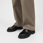 Mocassin Plateforme Femme Noir À Enfiler