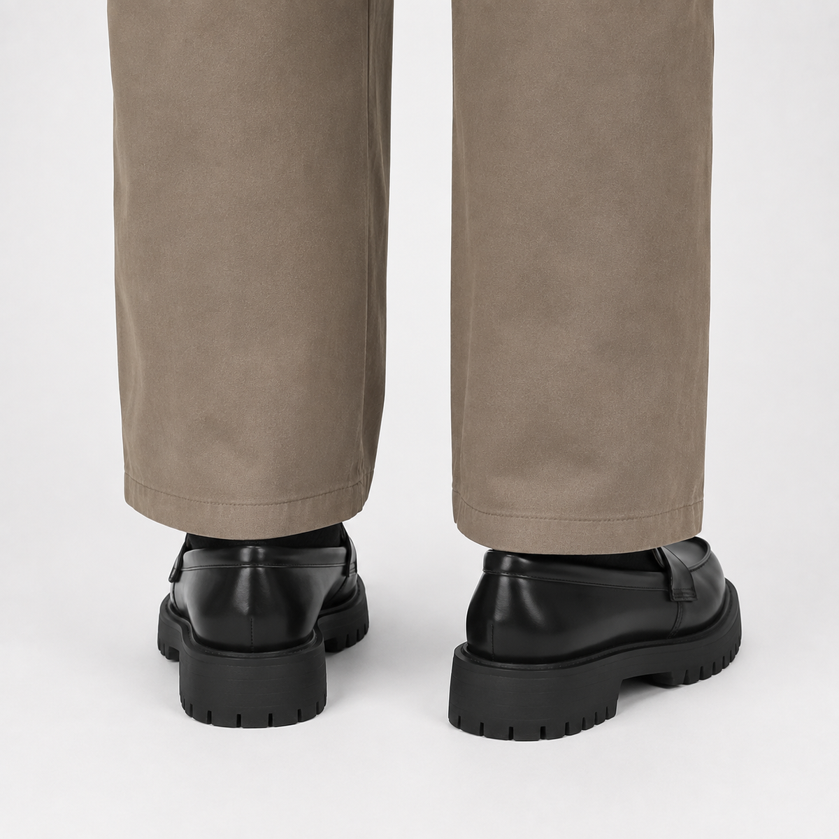Mocassin Plateforme Femme Noir À Enfiler