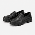 Mocassins Cuir Noir Refendu