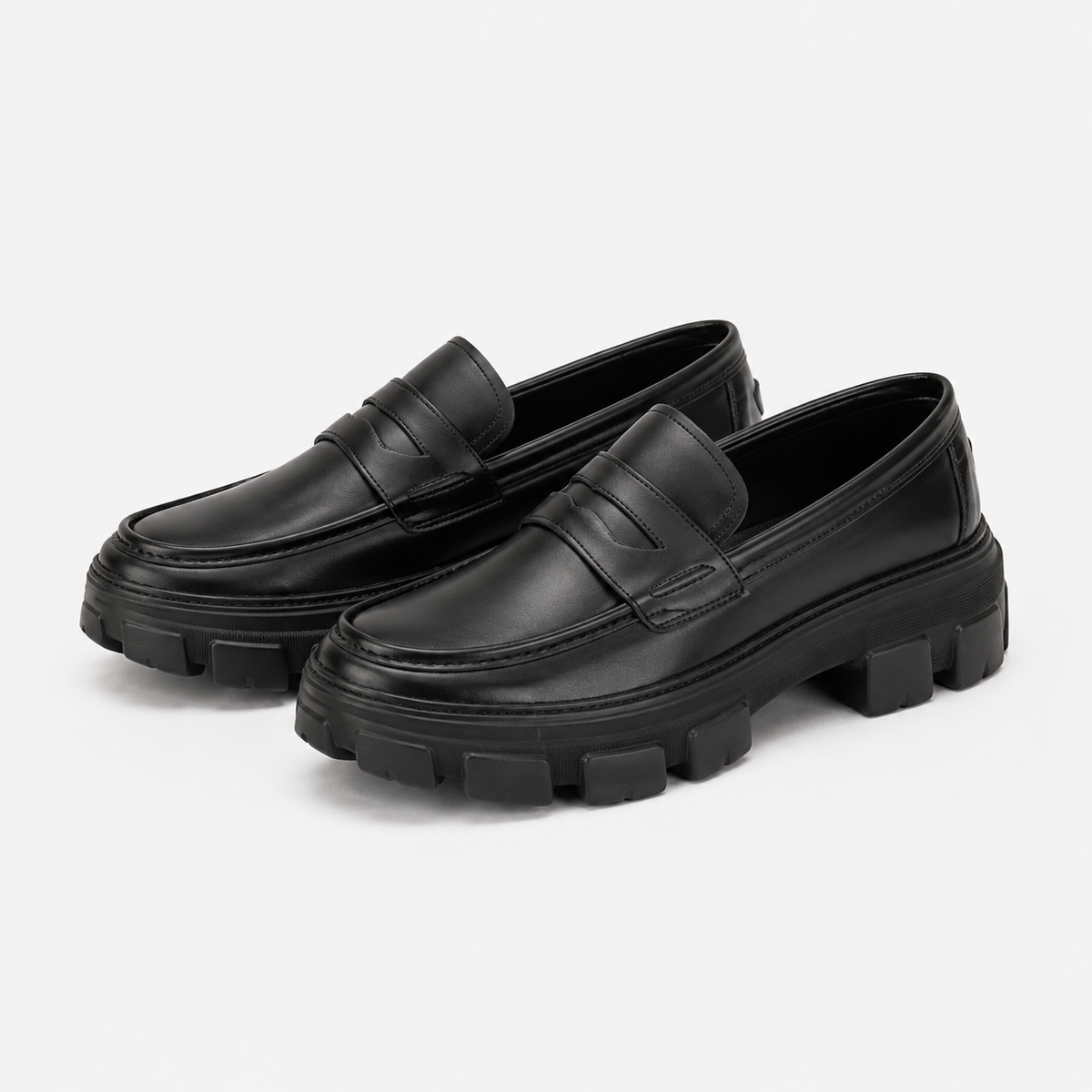 Mocassins Cuir Noir Refendu