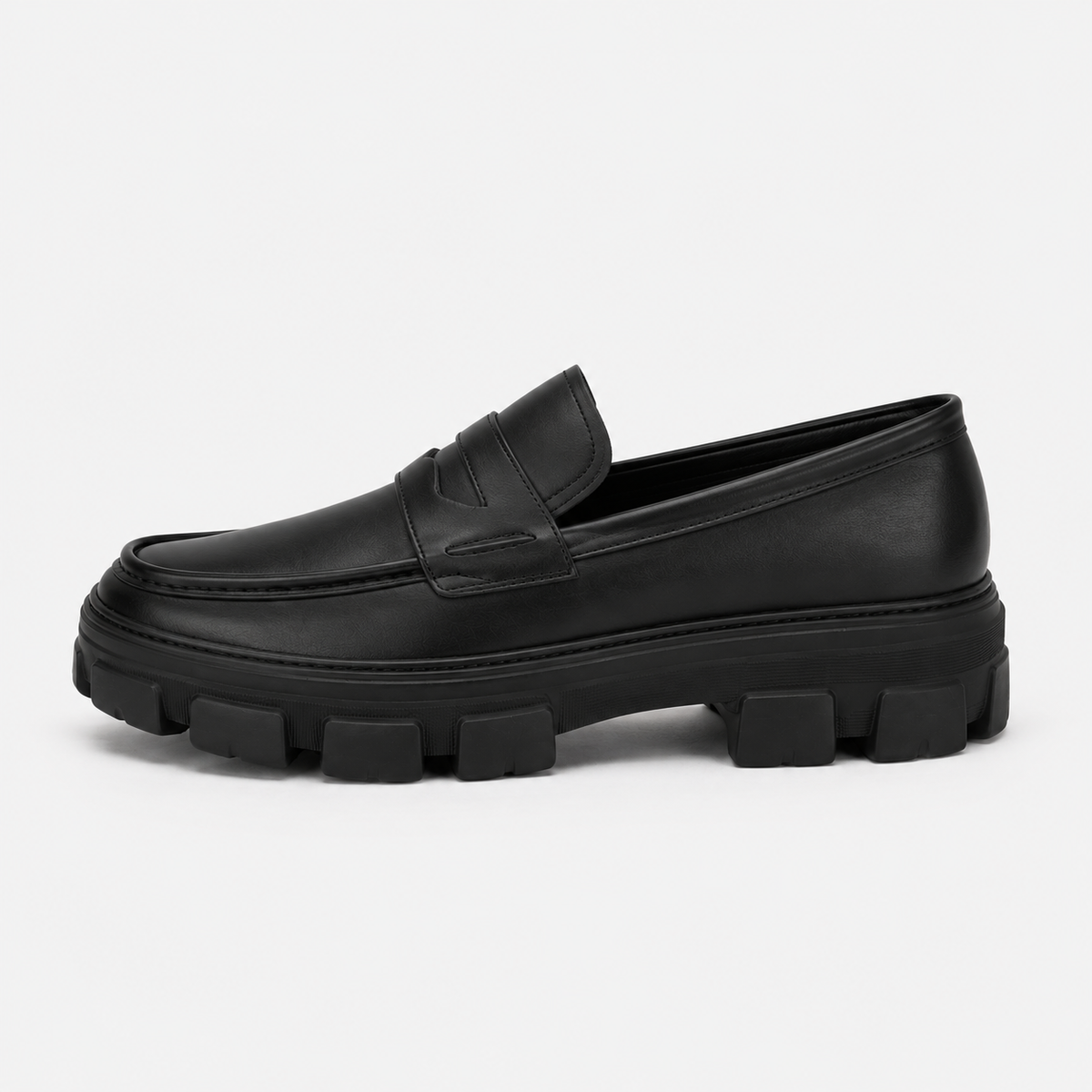 Mocassins Cuir Noir Refendu