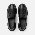 Mocassins Cuir Noir Refendu