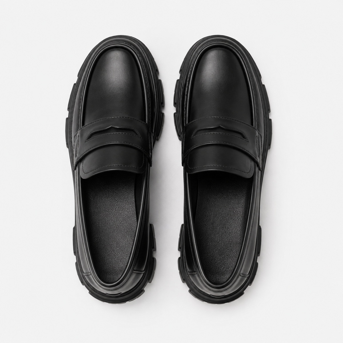 Mocassins Cuir Noir Refendu