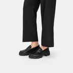 Mocassins Cuir Noir Refendu