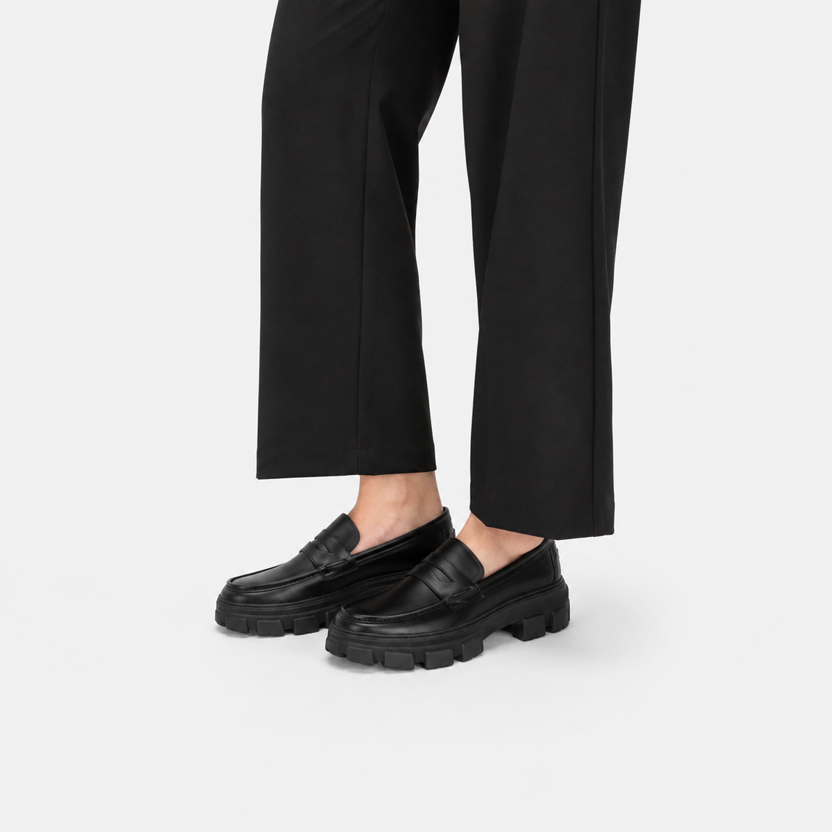 Mocassins Cuir Noir Refendu