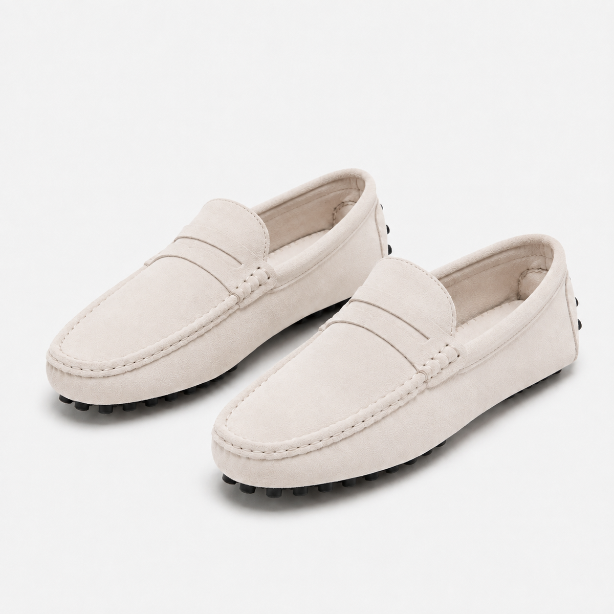 Mocassin Cuir De Vache Véritable À Enfiler