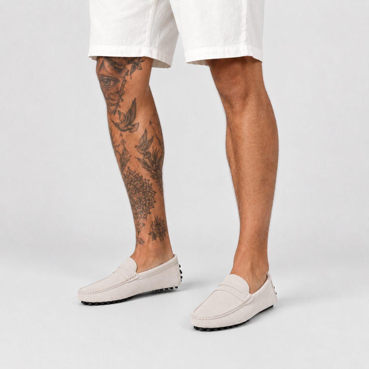 Mocassin Cuir De Vache Véritable À Enfiler