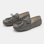 Mocassins Cuir Souple Gris
