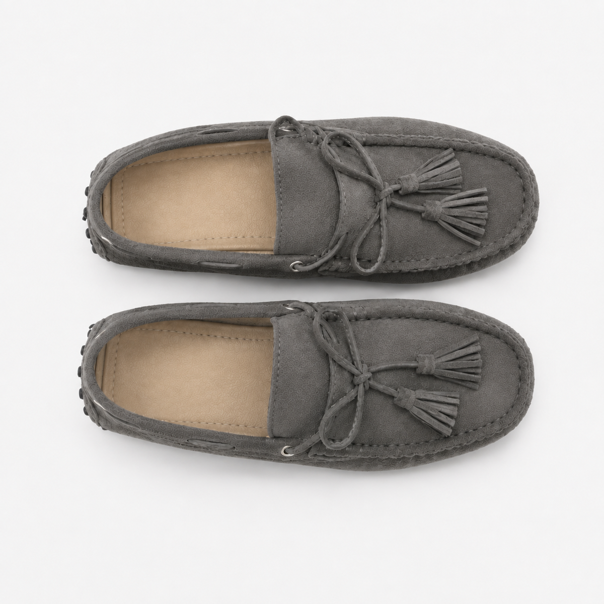 Mocassins Cuir Souple Gris