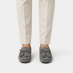 Mocassins Cuir Souple Gris
