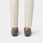 Mocassins Cuir Souple Gris