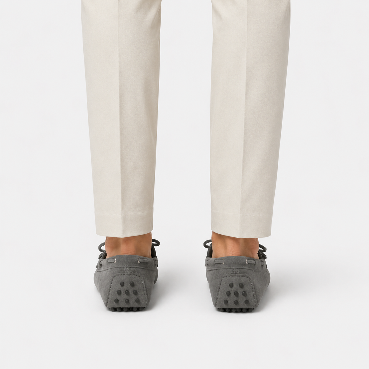 Mocassins Cuir Souple Gris