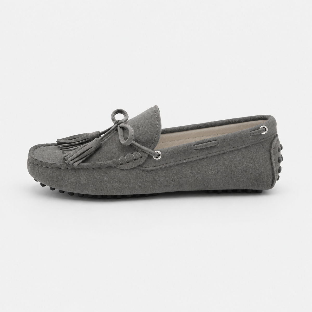Mocassins Cuir Souple Gris