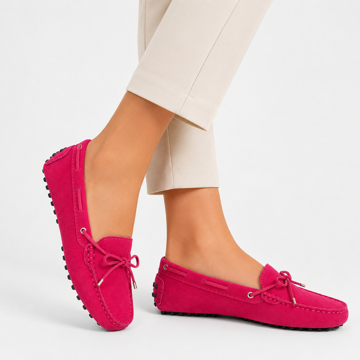 Mocassin En Cuir Véritable À Enfiler