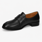 Mocassin Femme Talon En Simili-Cuir Noir