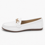 Mocassin Simili-Cuir Plats Blanc
