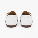 Mocassin Simili-Cuir Plats Blanc