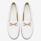 Mocassin Simili-Cuir Plats Blanc