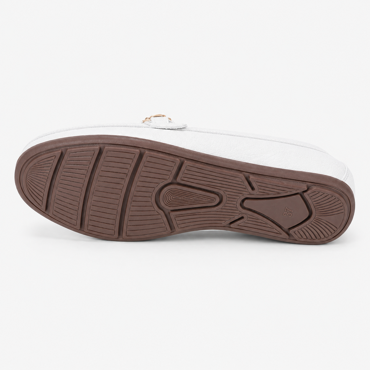 Mocassin Simili-Cuir Plats Blanc